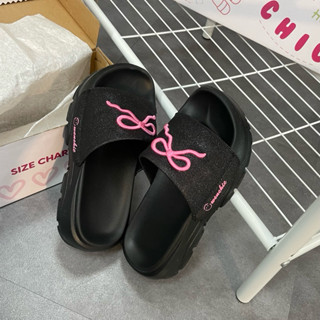 Dép NƠ THÊU Bling quai  kim tuyến dễ thương đế cao Quai xé dán nữ đế cao hottrend mang êm chân