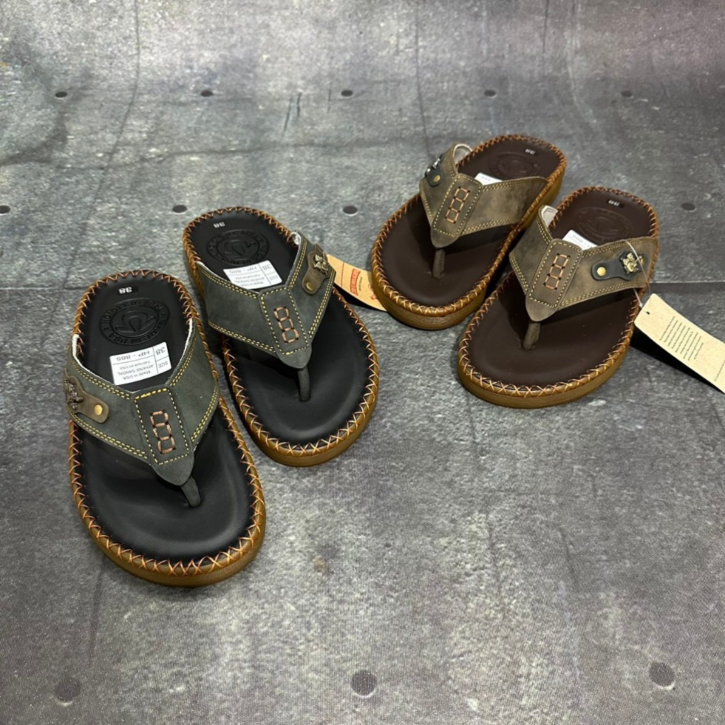 Dép quai kẹp ông địa da bò