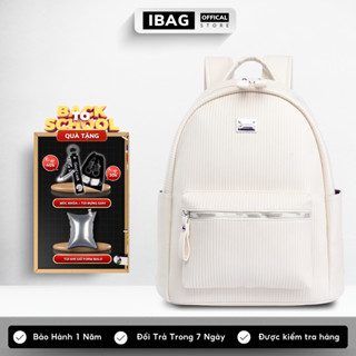 Balo Da Đi Học IBAG Balô Da Thời Trang Nam Nữ Cặp Da Pu Cao Cấp Chống Nước Cặp Ulzzang Balo Đựng Laptop 14 Inh