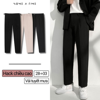 [Tiền Nào Của Đấy]Quần Tây Đen Nam Ống Rộng Baggy Cho Học Sinh Đi Học Hack Chiều Cao  Vải Co Giãn Phong Cách Hàn Quốc