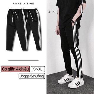[Tiền Nào Của Đấy]Quần 3 Sọc Thể Thao Nam Cho Học Sinh Đi Học Unisex Ống Jogger Không Xù Co Giãn 4 Chiều-QN01
