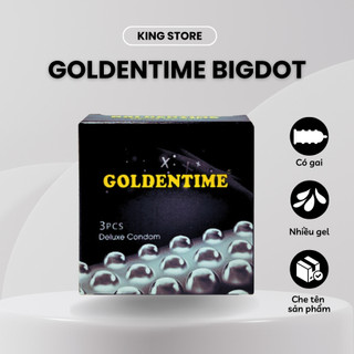 Bao cao su gai Goldentime Big Dots siêu mỏng có gai cổ thắt kéo dài quan hệ