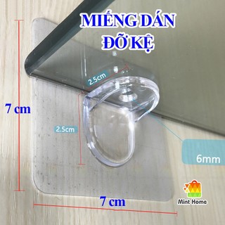Miếng dán giá đỡ kệ gỗ treo tường, khung tranh, kệ tủ, kệ góc tường, móc dán tường ke góc chữ L kê ván, sàn chịu lực