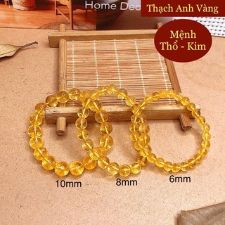 Vòng đá thạch anh vàng tự nhiên thu hút tài lộc và may mắn