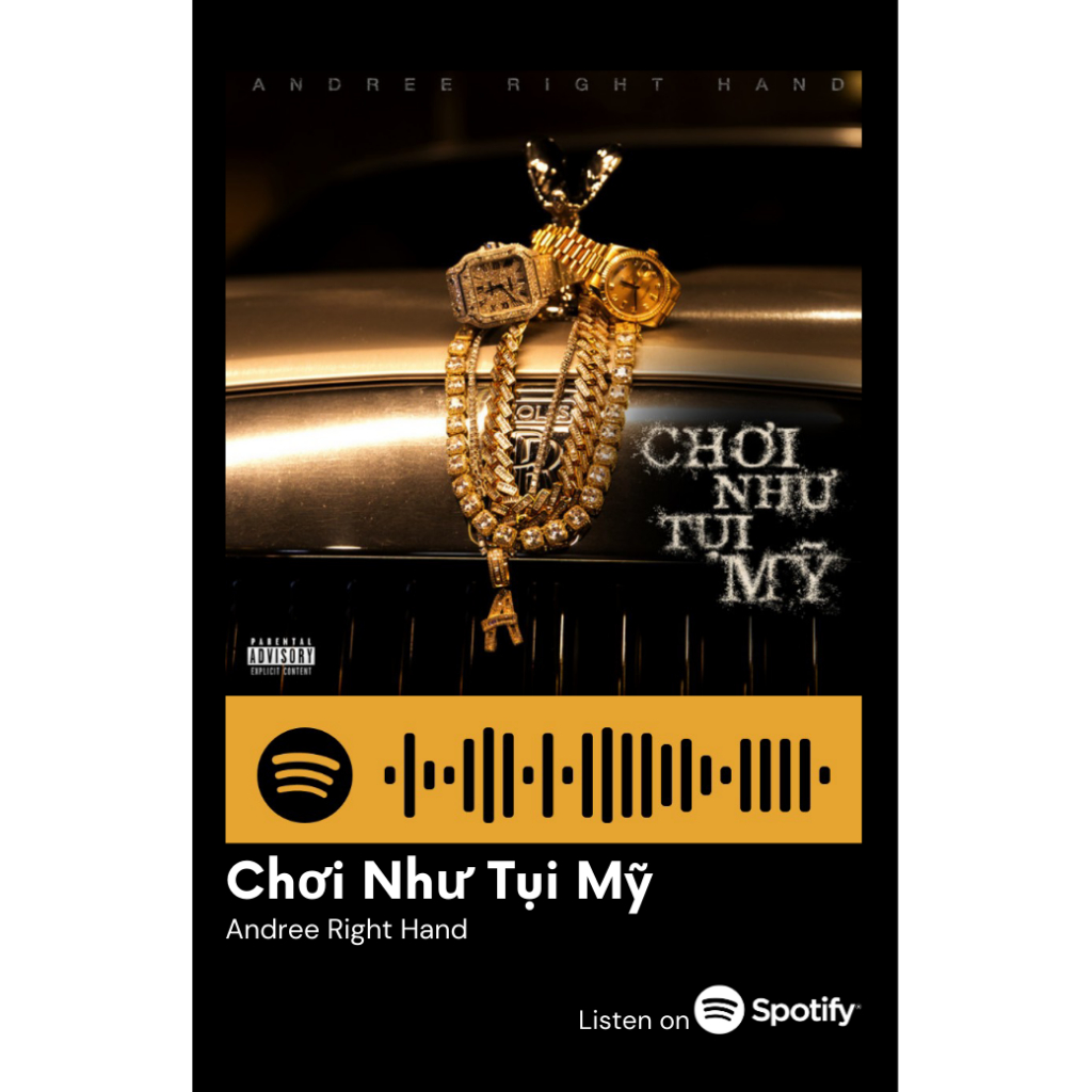 [Vui lòng đặt từ 2c]Thẻ Spotify ca sĩ Andree/Andree Right Hand (có thể quét được mã)