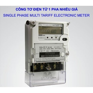 Công tơ điện tử 1 pha 3 biểu giá trực tiếp 80a emic mã ce14