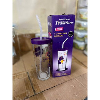 cốc ly thủy tinh chia vạch chịu nhiệt có ông hút luminarc 🍒🍒ly đổi màu🍒🍒 hkm sữa pediasure