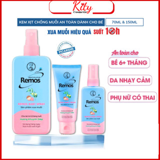  Xịt và Kem chống muỗi cho bé từ 6 tháng tuổi Remos Mentholatum hương Khuynh diệp 
