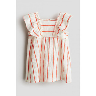 Váy cánh tiên kẻ cam HM H&M _hàng chính hãng authentic