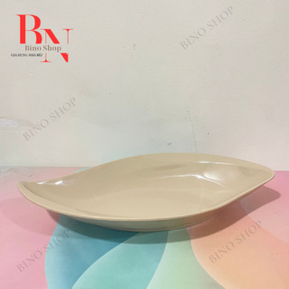 Dĩa Nhựa Melamine Hình Lá Màu Nâu