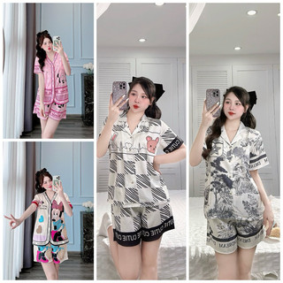 Pijama đùi lụa xước thiết kế siêu xinh, chất liệu lụa cao cấp mềm mịn mát, đồ bộ nữ giá rẻ, min đồ bộ