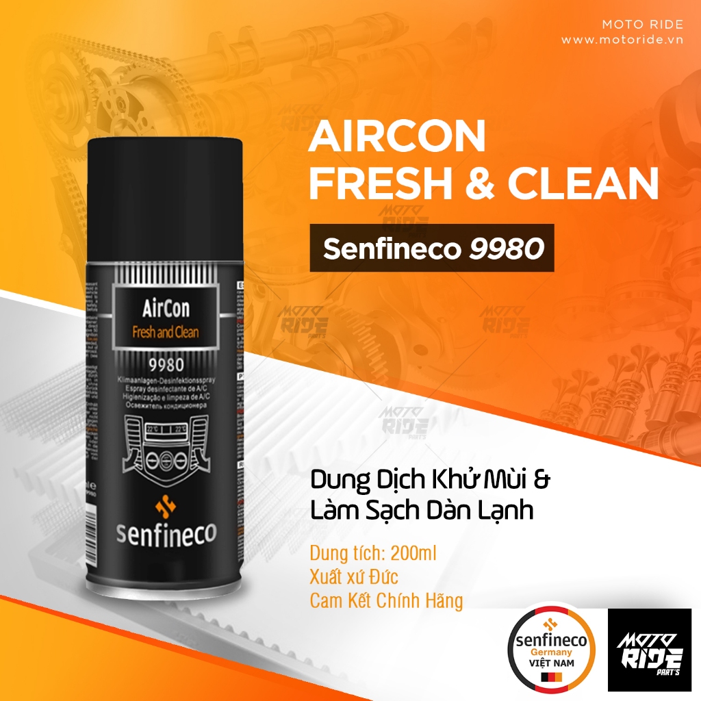 SENFINECO 9980 AIRCON FRESH & CLEAN KHỬ MÙI LÀM SẠCH DÀN LẠNH 200ML