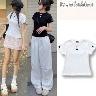 Áo Thun Đính Nơ Form Ôm Body Cho Nữ, Baby Tee Đủ Màu Chất Co Giãn Dầy Dặn Mềm Mại Vải Siêu Mát MA383