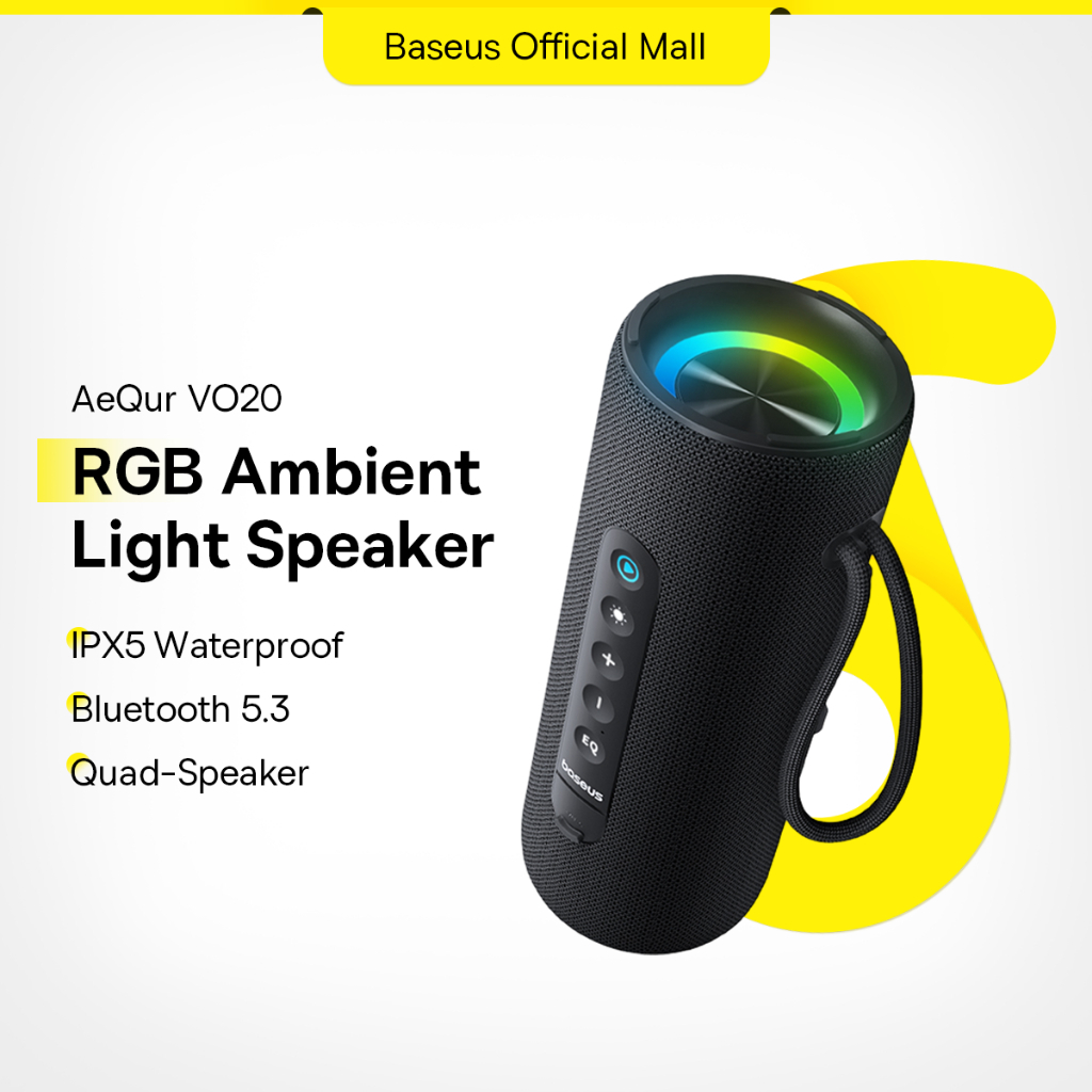 Loa Bluetooth Di Động Nhỏ Gọn BASEUS AeQur VO20 15W Bluetooth 5.3 Đèn LED RGB Thay Đổi Theo Nhạc Khá