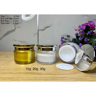 Mẫu hũ trụ tròn đơn giản sang trọng tinh tế 15g 20g 30g đựng mỹ phẩm