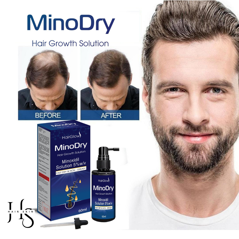 Serum kích mọc râu, tóc, mày MinoDry Minoxidil 5% Hairskin không kích ứng, không bết tóc, nhanh khô