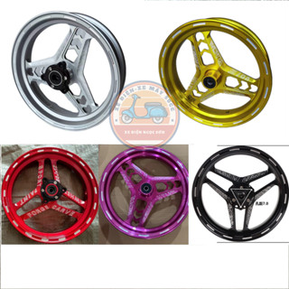 Vành CNC 10-12 inch Bánh xe Nhôm phay nguyên khối, chi tiết sắc nét màu sắc bắt mắt ( tặng van hơi)