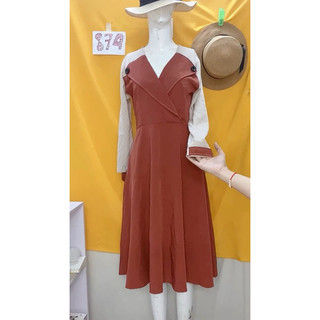 đầm nâu cực đẹp size S-M.S874