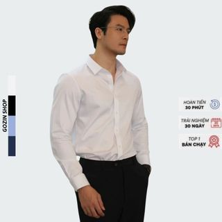Áo sơ mi trắng tay dài GOZIN SHOP công sở from dáng slimfit ôm nhẹ, thoáng mát, thấm hút mồ hôi -JA12