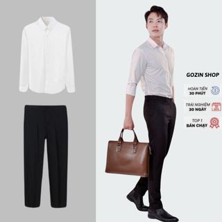 Áo sơ mi nam dài tay form slimfit sợi lụa tre tự nhiên bamboo silk Simon co giãn mềm mại thoáng mát GOZIN SHOP - JA12
