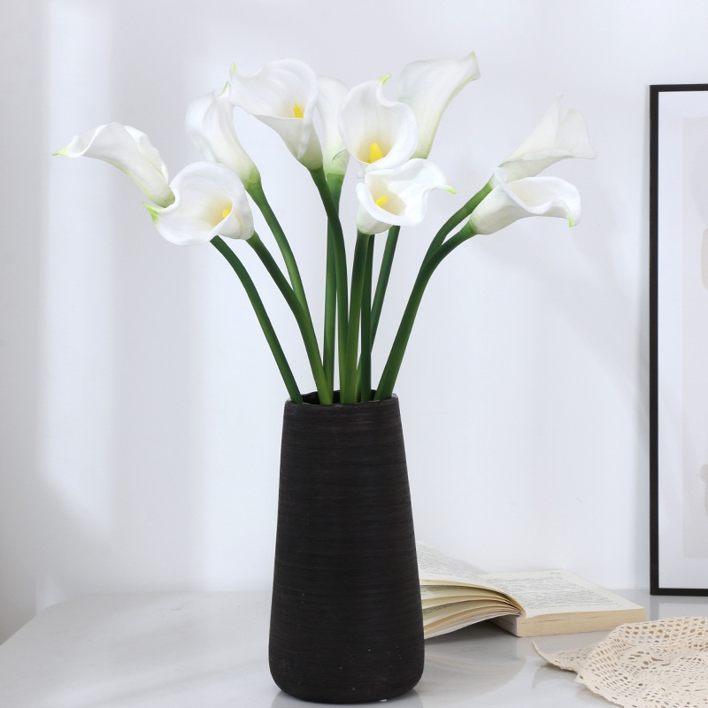 Hoa Rum Trắng,Sét 6 bông hoa calla lily giả  trang trí làm hoa cầm tay cô dâu, decor phòng, phụ kiện