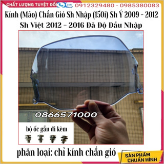 Kính chắn gió đen xanh nhựa cao cấp chịu lực gắn sh nhập 2009 – 2012, sh việt 2012 – 2016 đã độ đầu nhập