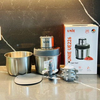 Máy xay thịt, đánh ruốc Unie UE226, 2 cối to,dung tích 2.5L, thiết kế 4 lưỡi dao sắc bén, Bảo hành 12 tháng