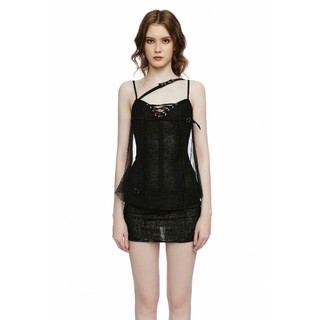ERYS STUDIO - Đầm corset ren hai dây phối lưới quyến rũ