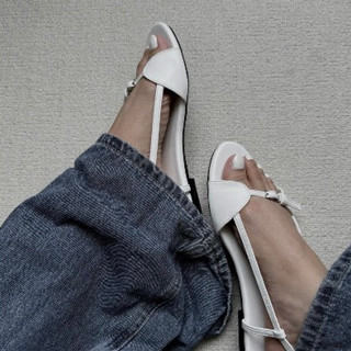 Dép Sandal bệt quai hậu khuy vàng MANGO dép sandal nữ thoải mái êm