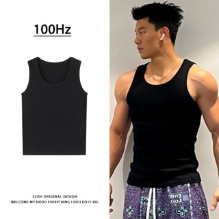 Áo thun ba lỗ nam tập Gym Body - 100Hz - Áo 3 lỗ nam Trắng/ Đen/ Ghi khoe body - thấm hút mồ hôi