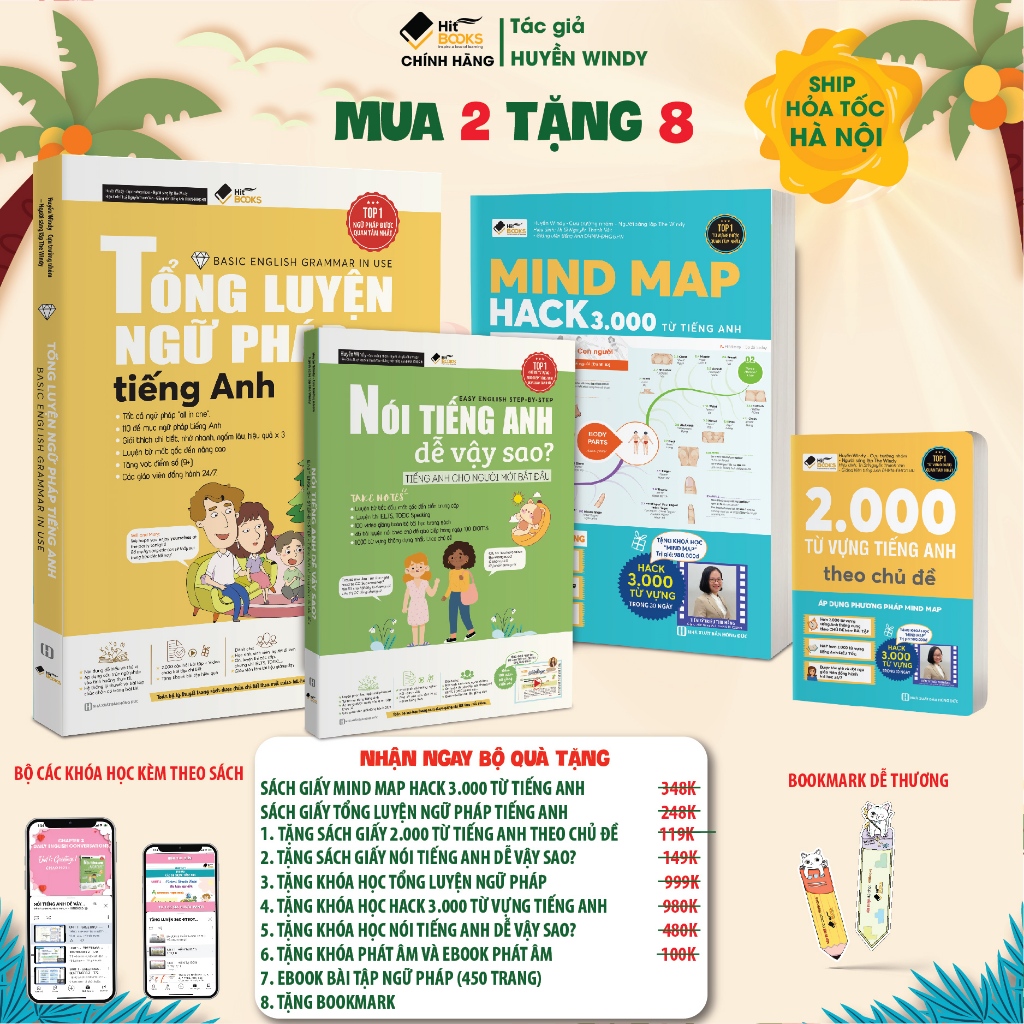 COMBO 4 Sách Nói TA Dễ Vậy Sao + 3000 + 2000 + Tổng Luyện Ngữ Pháp - KÈM KHOÁ HỌC HITBOOKS - Tác giả