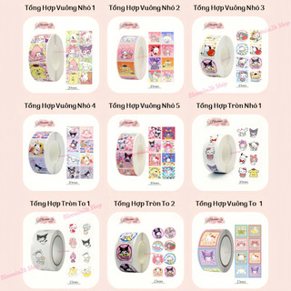  Cuộn 500 Sticker Nhãn Dán Tổng Hợp Đa Dạng Nhân Vật Hoạt Hình Ngộ Nghĩnh Bloomin2k Cute