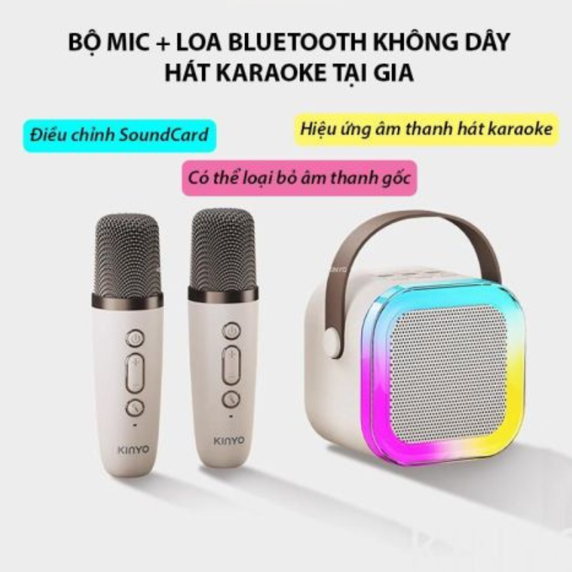 Loa bluetooth K12 Không Dây mini Kèm 2 Micro, Thiết Kế Nhỏ Gọn Tiện Dụng, Thay Đổi Giọng, Dễ Sử Dụng 2GOOD