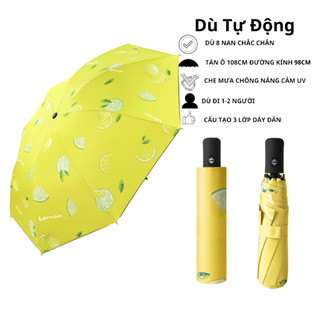 Ô Dù JANNA loại TỰ ĐỘNG Thủ công che mưa nắng cầm tay gấp gọn 2 chiều, chống tia UV, chống lật