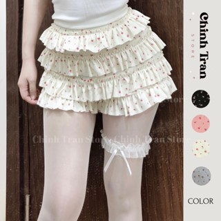 Quần Giả Váy 4 Tầng Dáng Ngắn Lưng Thun Dễ Thương Họa Tiết Nhiều Màu - Nữ  - Chinh Trần store