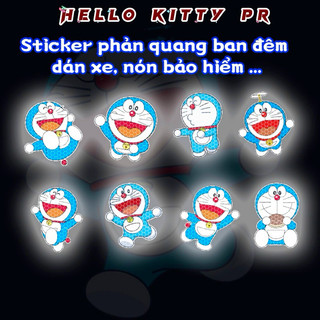 Sticker Doremon Doraemon phản quang, dán xe, nón bảo hiểm chống nước