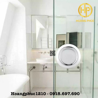 Tay nắm âm tròn cửa kính lùa - Tay âm kính cường lực