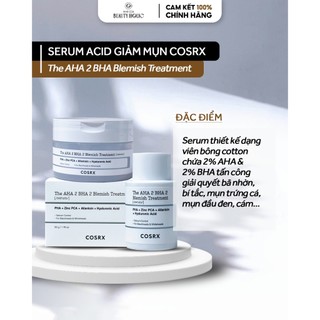 Bông cotton thấm tinh chất acid cosrx the aha 2 bha 2 blemish treatment serum