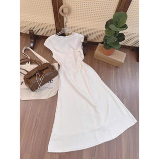 Đầm maxi nữ mặc đi chơi đi dạo chất tuyết mưa 2 lớp tay ngắn cổ tròn váy đuôi cá dài thiết kế xinh xắn