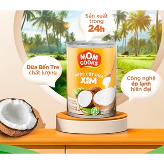 Nước cốt dừa tươi COXIM mẫu mới là Mom Cooks lon 400ml HSD 2026