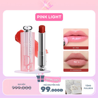 Son dior dưỡng lip glow bền màu dưỡng ẩm chính hãng fullbox 001 004 8 012 lên màu chuẩn mỏng nhẹ PINK