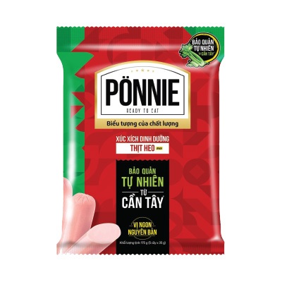 Xúc xích dinh dưỡng thịt heo Ponnie