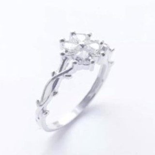  Nhẫn nữ bạc ta KKH - Nhẫn cỏ 4 lá may mắn new đính đá sáng đẹp 