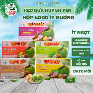 [5 Vị] Kẹo dừa dẻo Huỳnh Yến Ít Ngọt Ít Đường |Kẹo dừa thiên nhiên ít đường| Ép máy 400g