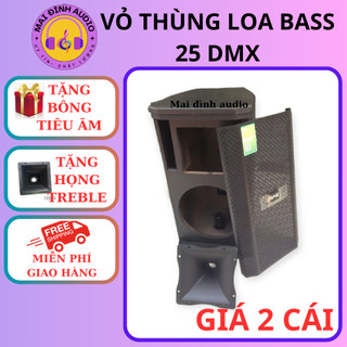 Vỏ thùng loa bass 25 hàng xuất khẩu, thùng loa 2,5 tấc được sơn đen sần, tặng kèm bông tiêu âm, giá 1 đôi