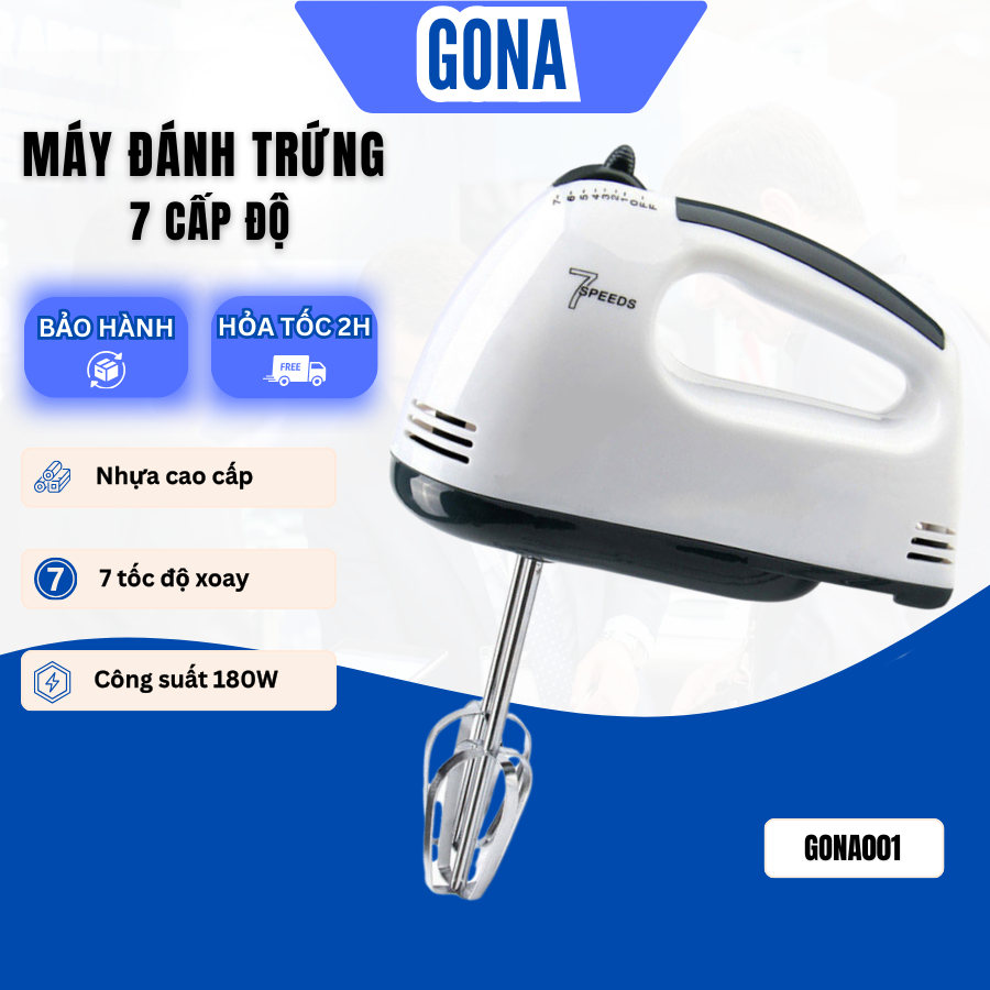 Máy Đánh Trứng Tốc Độ SCARLETT 7 GONA Đa Chức Năng - Công Suất 180W, Tiện Lợi Cho Việc Làm Bánh - GONA001