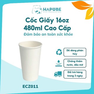 50 cốc giấy 16oz 480ml ecz011 đựng trà sữa cỡ m