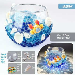 Cốc tự trang trí đính đá cốc nến diy quà tặng