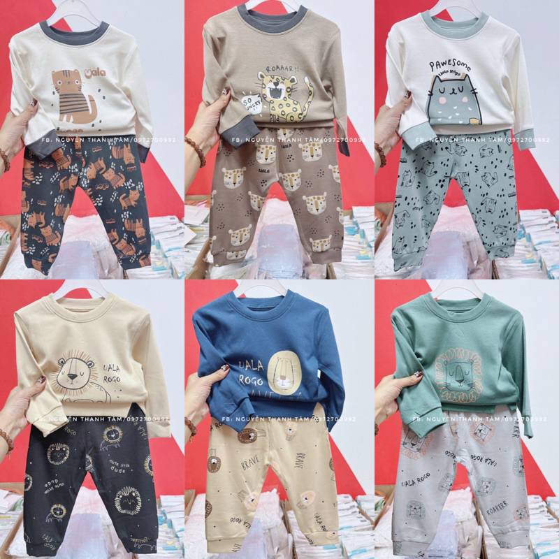 [Uala]Bộ dai tay nỉ cotton
