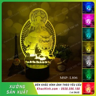 Đèn thờ văn thù sư lợi bồ tát, đèn tranh thờ văn thù sư lợi bồ tát, đèn thờ phật giáo có remote 16
